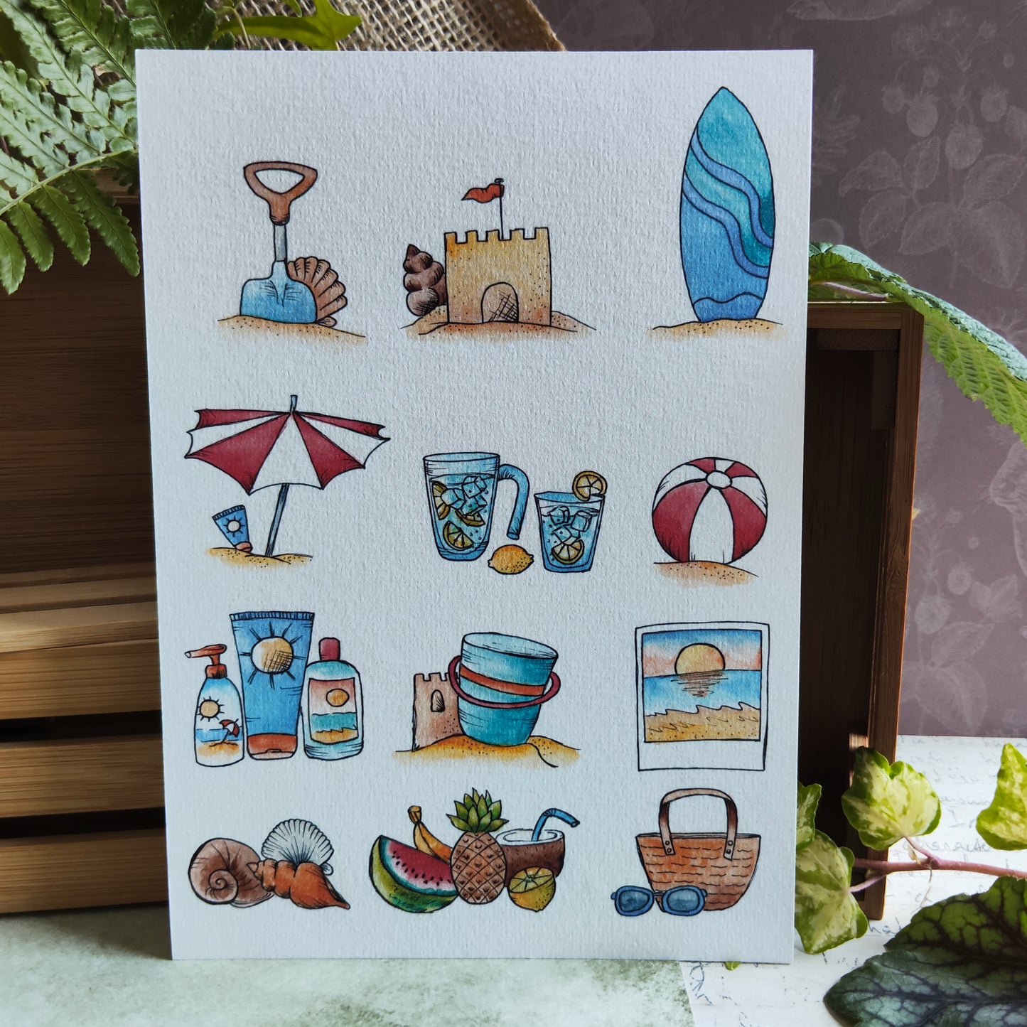 Affiche A5 Été – Plage, Sable & Jeux de Vacances