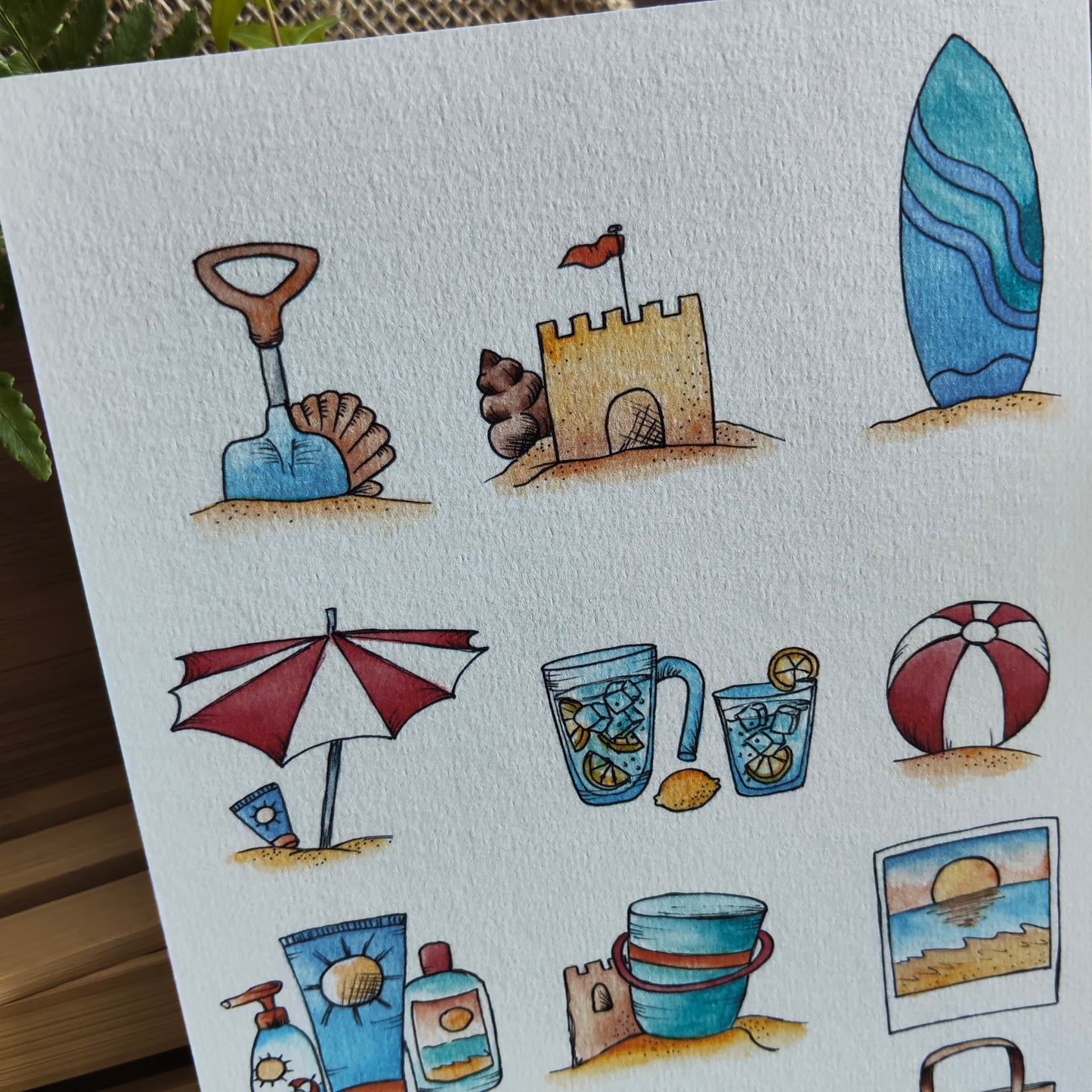 Affiche A5 Été – Plage, Sable & Jeux de Vacances