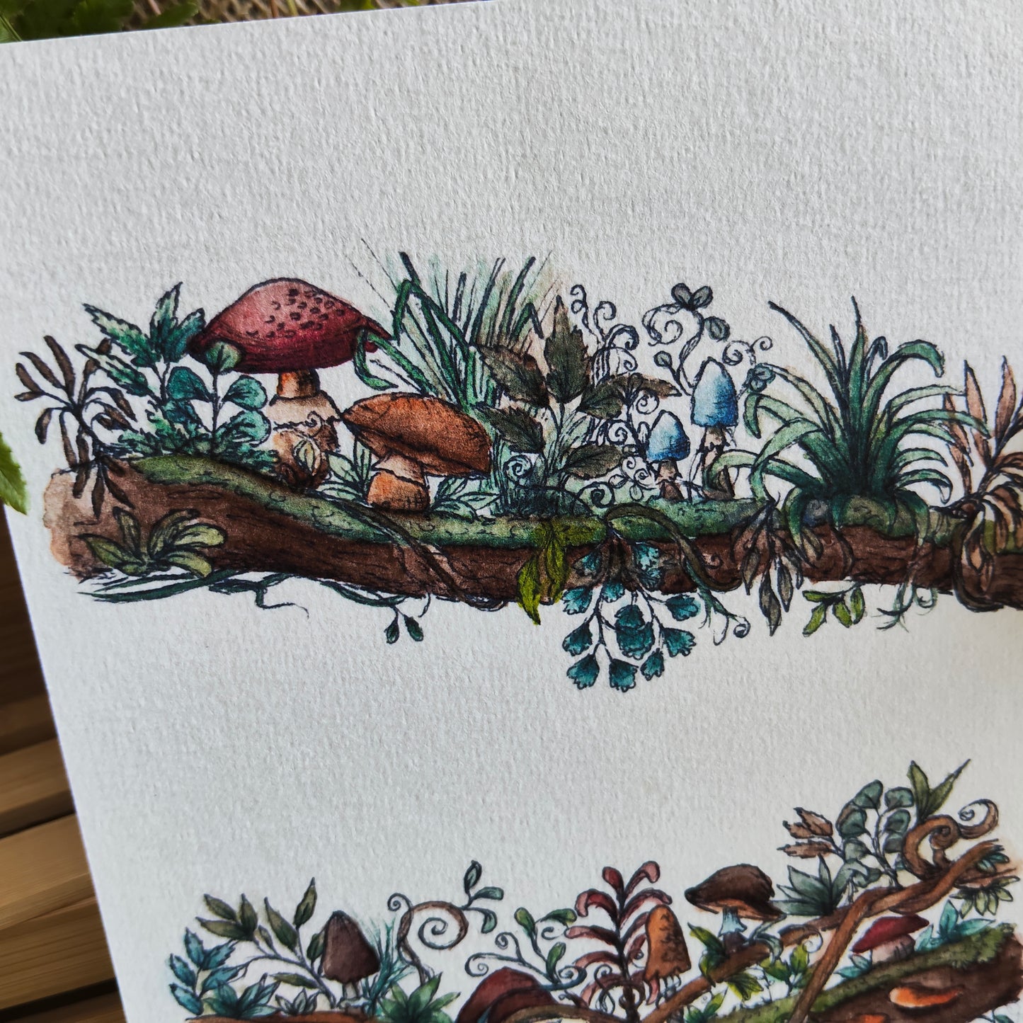 Affiche A5 Forêt Enchantée – Champignons mignon sur Branches