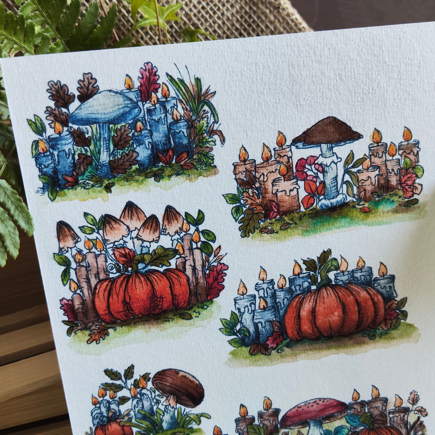Affiche A5 Citrouilles et Champignons – Magie d’Automne