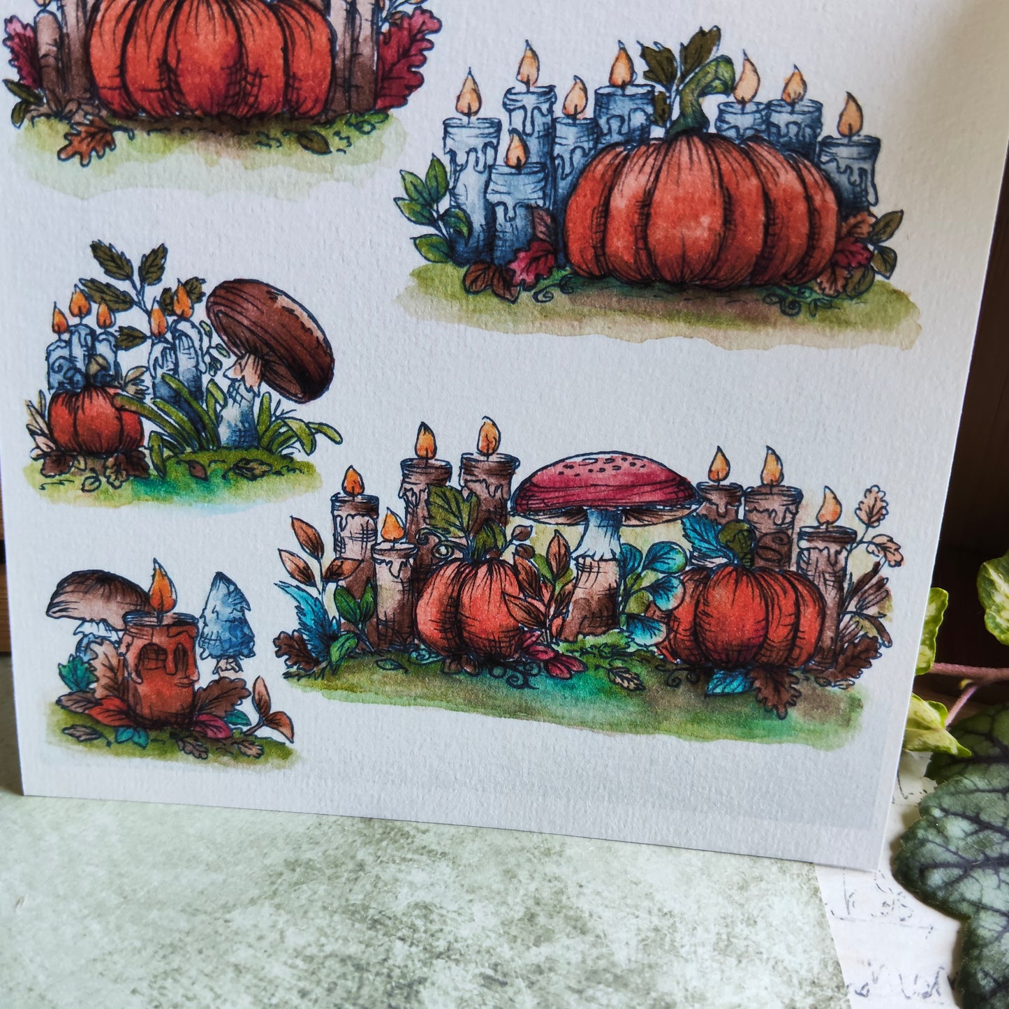 Affiche A5 Citrouilles et Champignons – Magie d’Automne