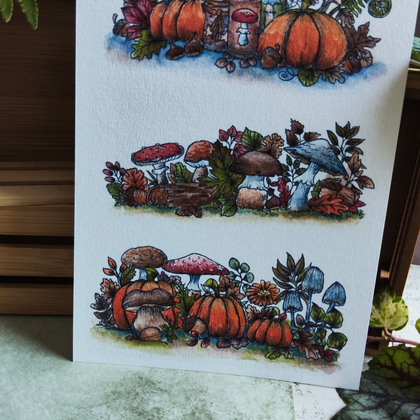 Affiche A5 Citrouille, Feuilles & Bougies – Automne Féérique
