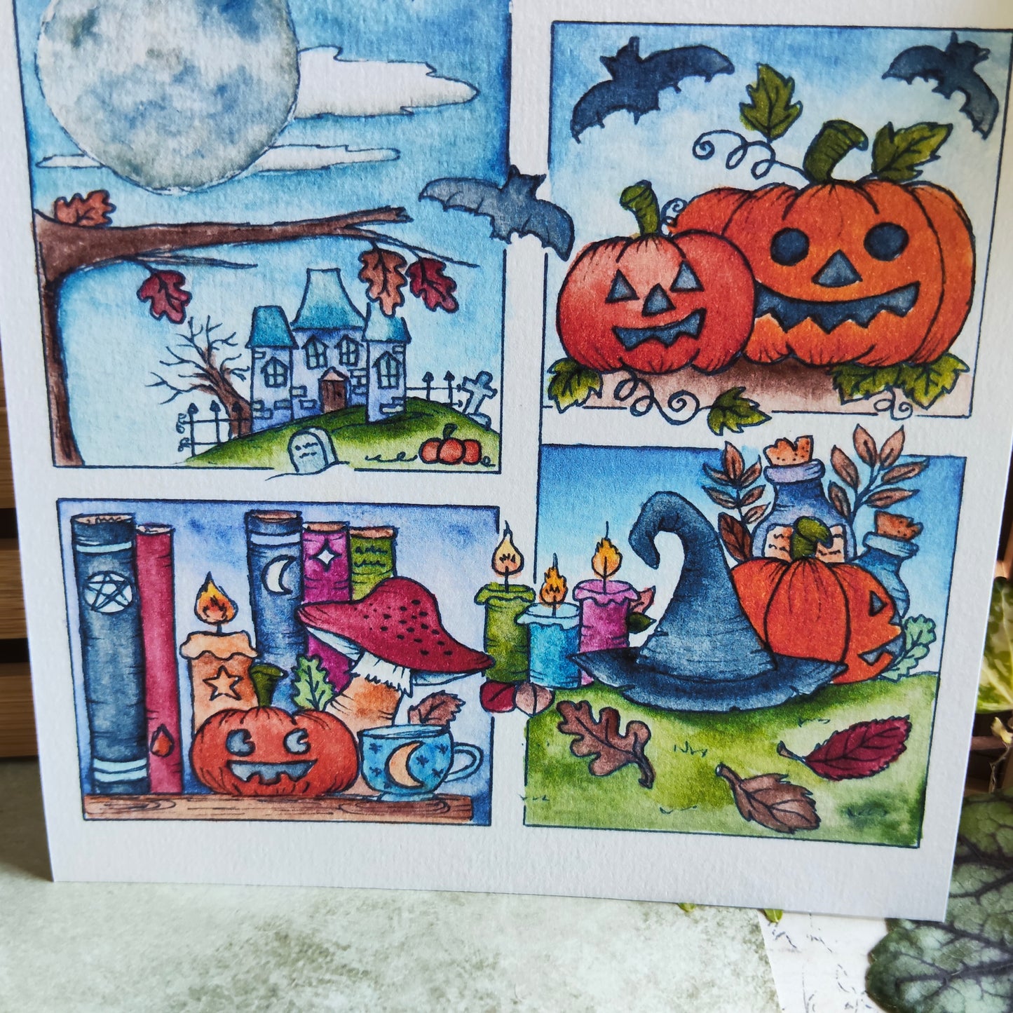 Affiche Halloween Magique – Citrouille & Sorcière