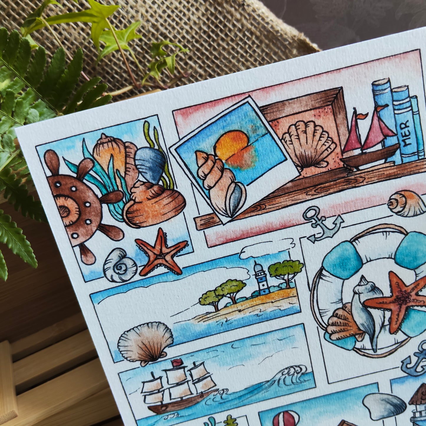 Affiche A5 Marin & Phare – Vacances en Bord de Mer
