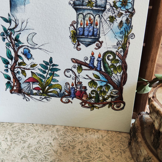 Affiche A5 – Lieux magique – Illustration féerique forêt et nature