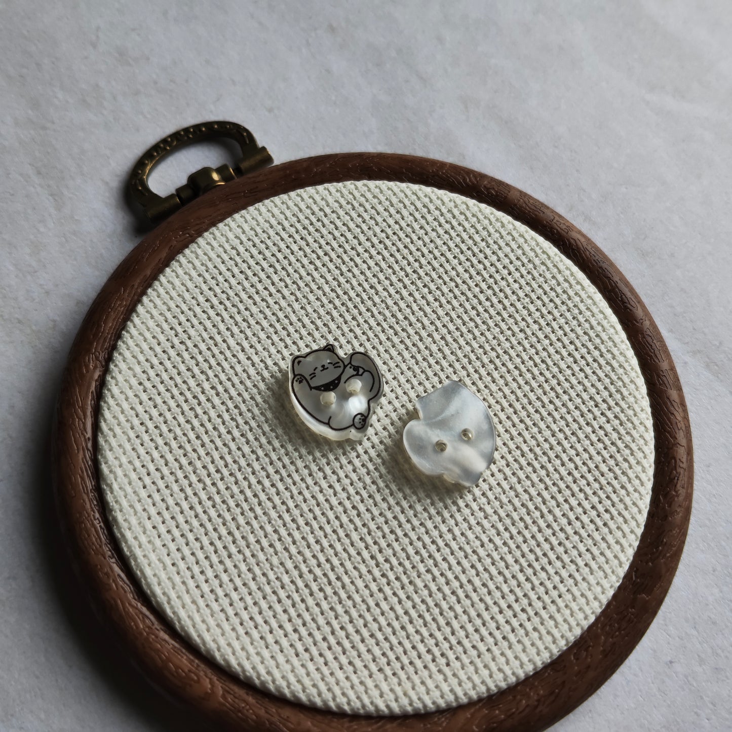 Boutons chat blanc et noir