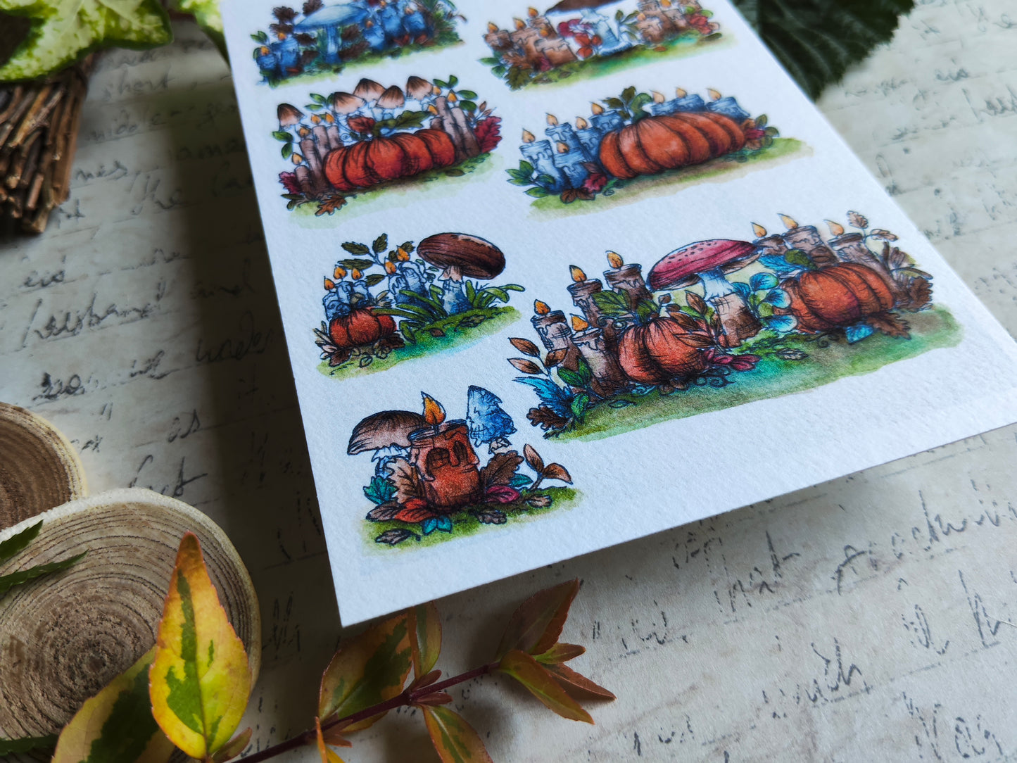 Carte Automne Citrouille & Champignons – Ambiance Cosy et Nature