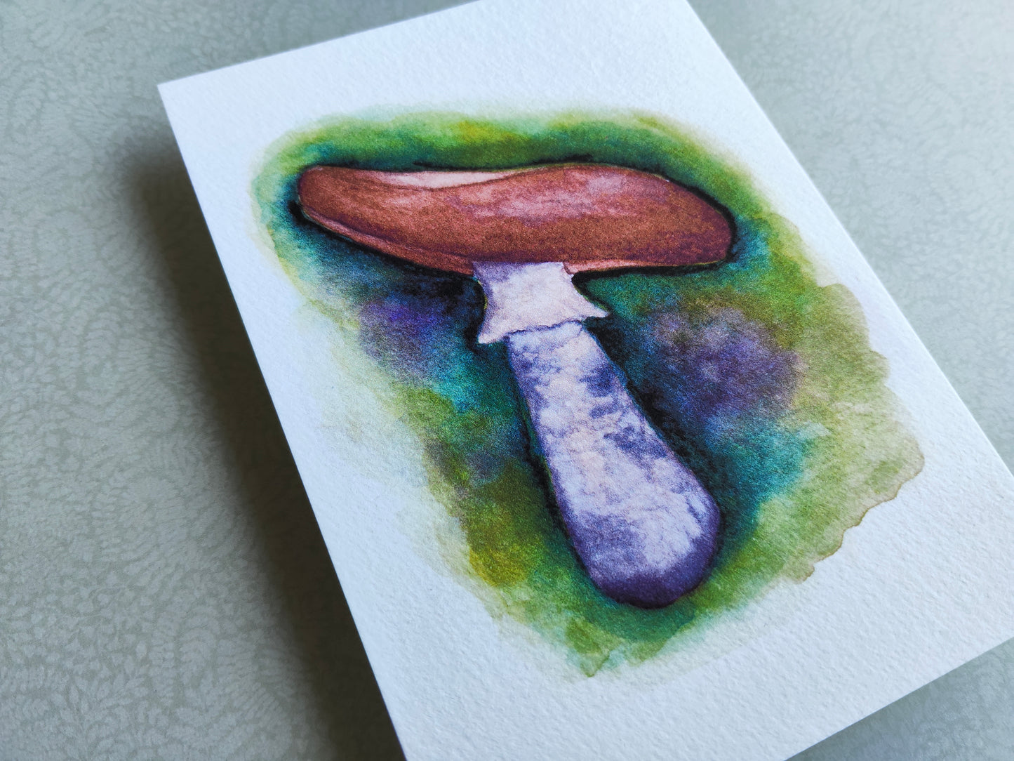 Carte Champignon – Illustration botanique à l’aquarelle