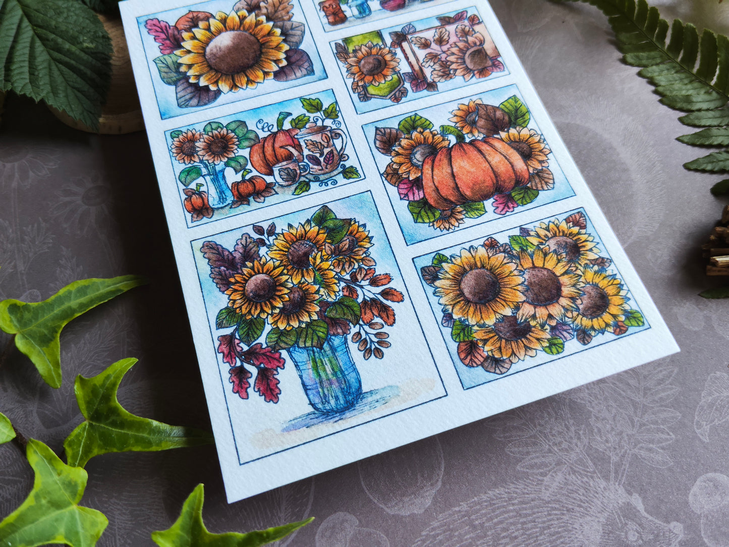 Carte Tournesol & Citrouille – Douceur Fleurie de l’Automne