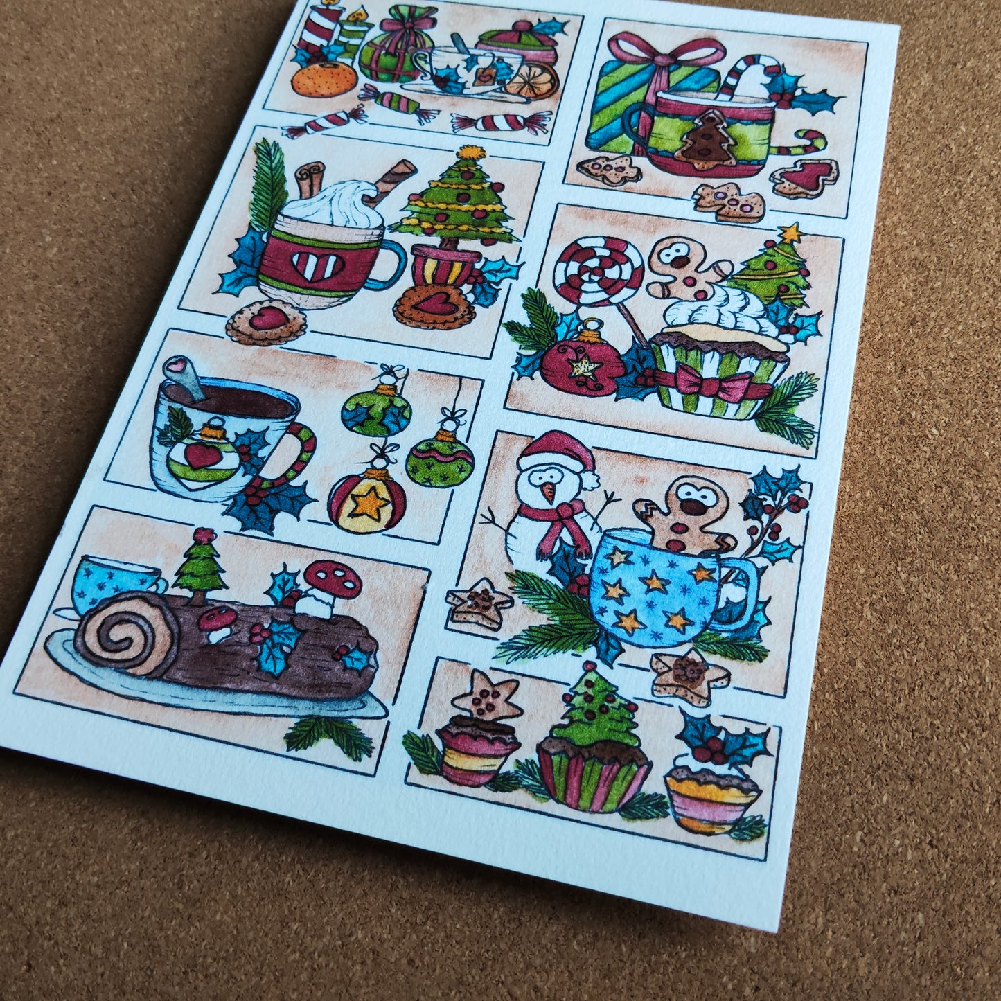 Affiche A5 Saison Hiver Fête Noël Gourmand Moodboard