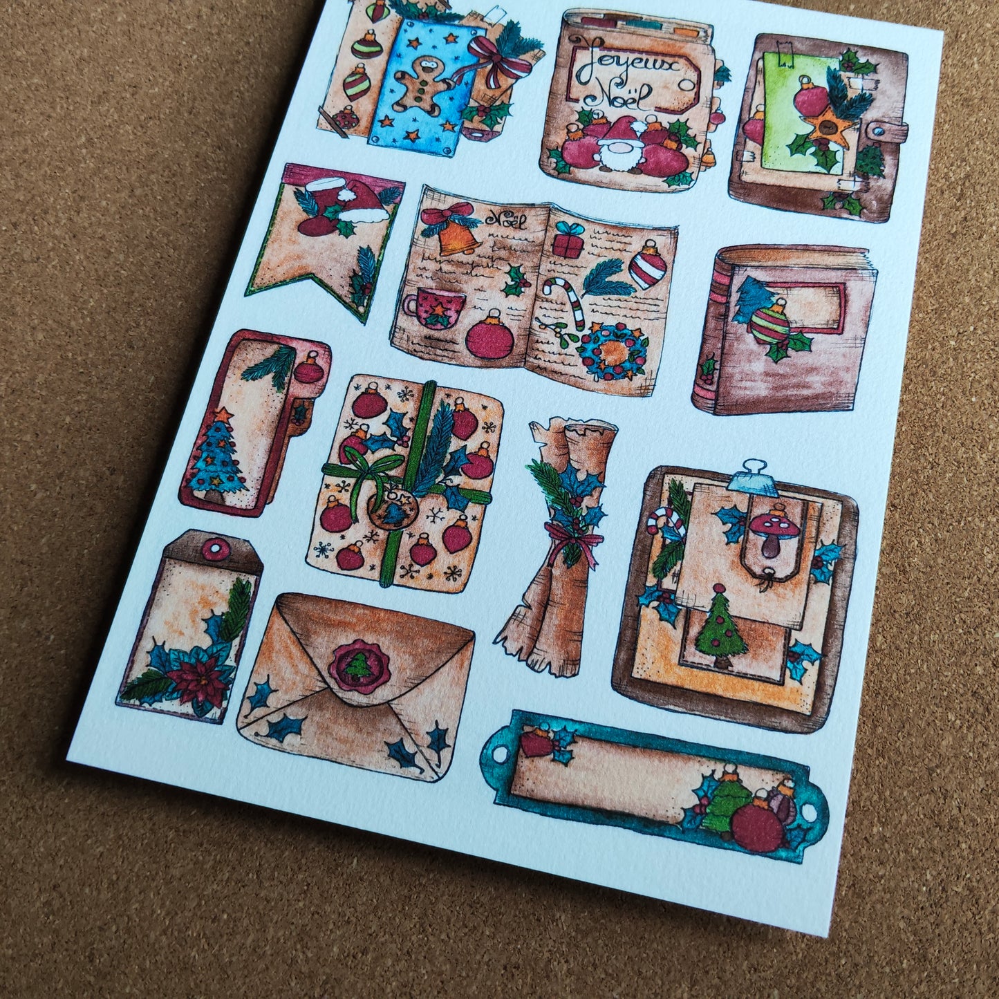 Affiche A5 Papeterie de Noël Vintage