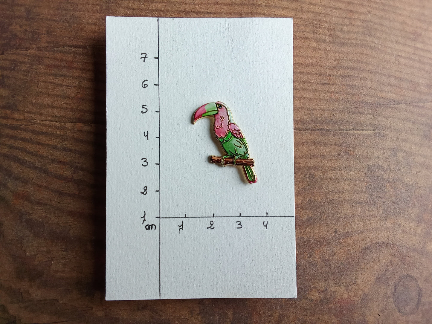 Pin's Toucan Oiseau tropicale Animal Rose Vert