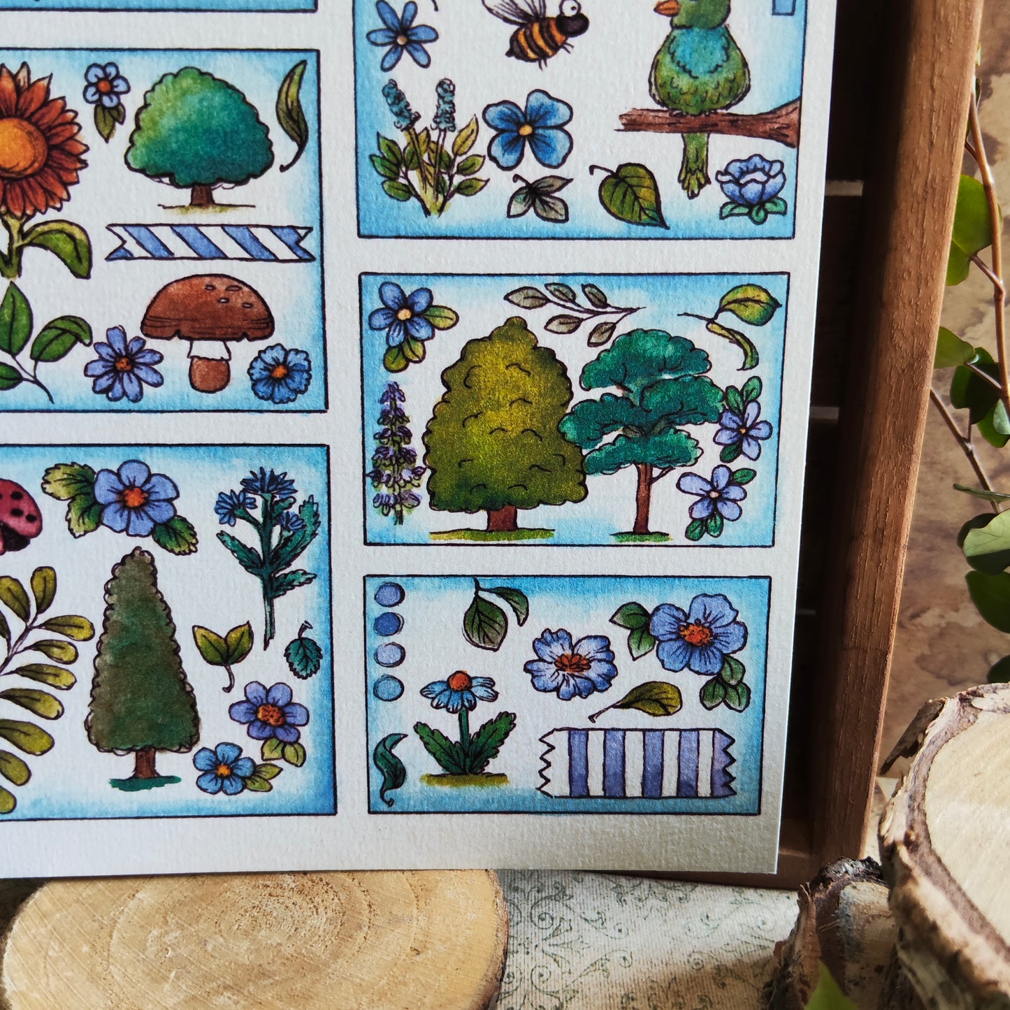 Affiche A5 – Jardin secret – Plantes magiques et petits détails fleuris