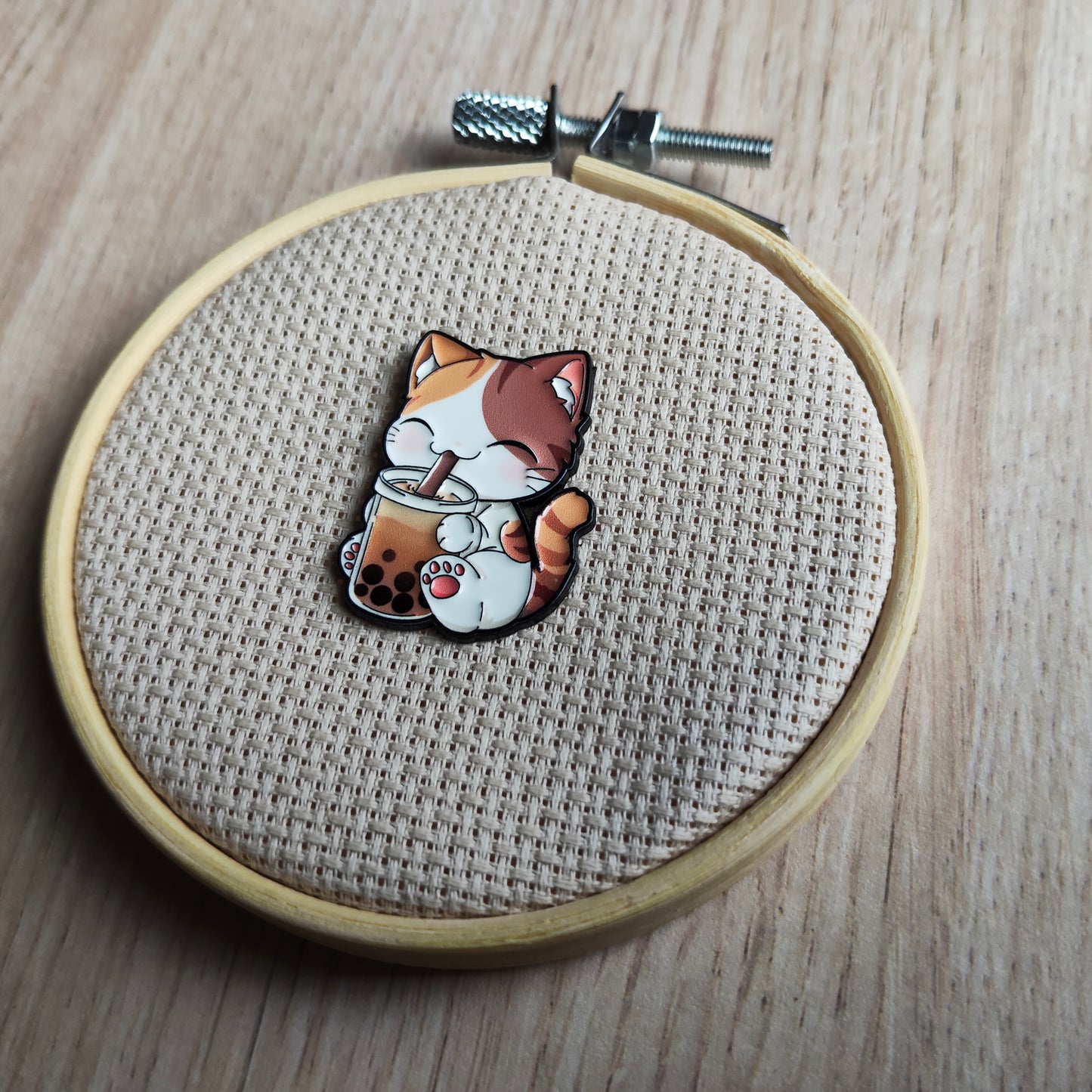 Pin's Chat cute verre bubble tea
