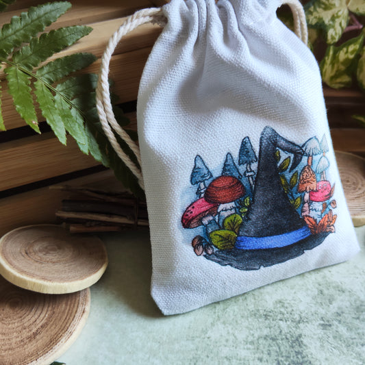 Pochon chapeau de sorcière – Illustration halloween à l’aquarelle - Saison Automne