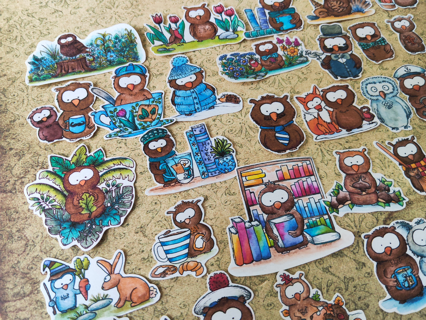 Lot de Stickers Aquarelle – Petits Hibou Mignon - Animaux