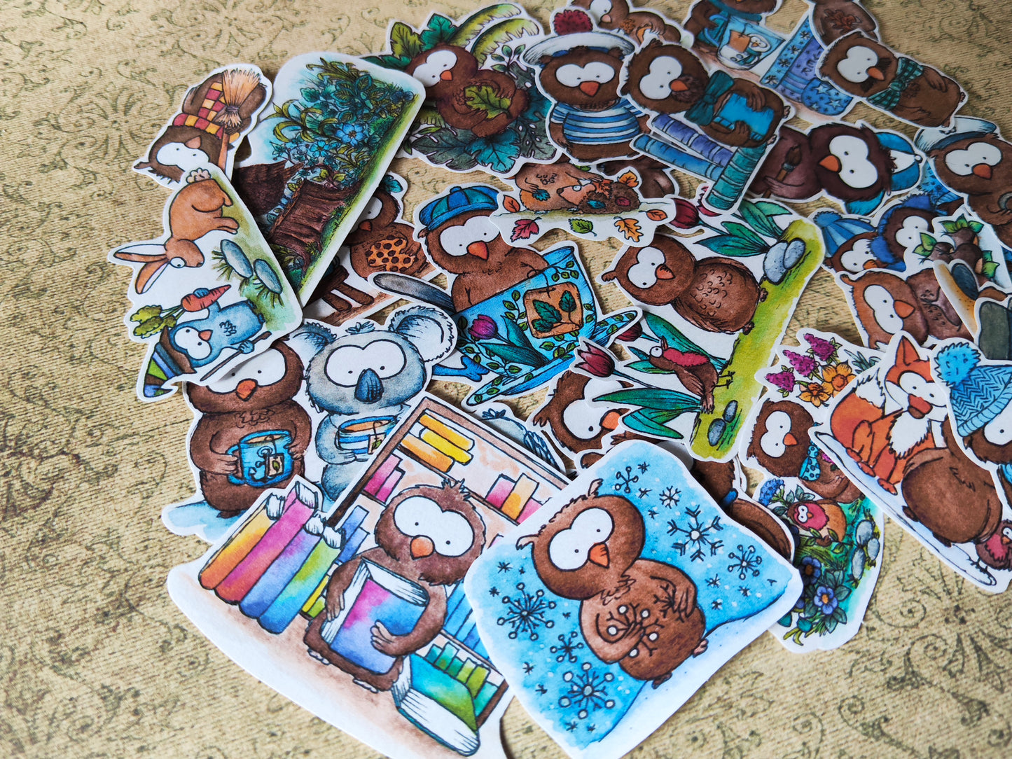 Lot de Stickers Aquarelle – Petits Hibou Mignon - Animaux