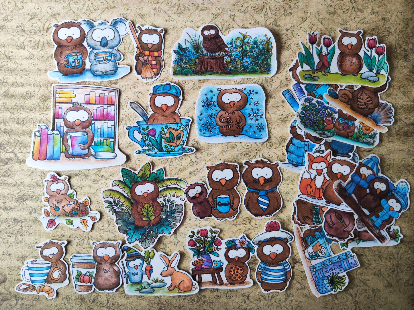 Lot de Stickers Aquarelle – Petits Hibou Mignon - Animaux