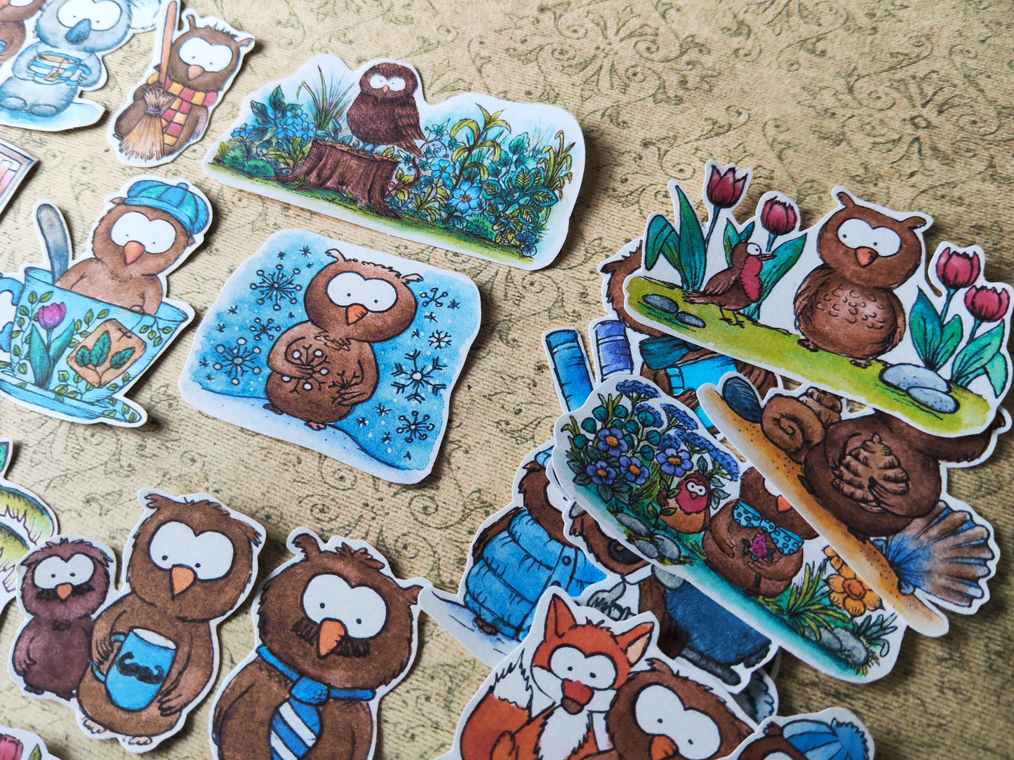 Lot de Stickers Aquarelle – Petits Hibou Mignon - Animaux