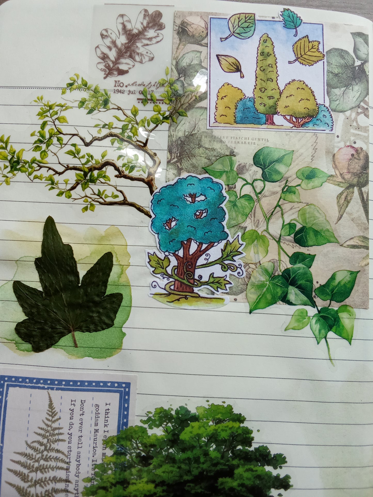 Lot de 33 Stickers Aquarelle – Forêt, Arbres et Nature - Feuille Feuillage