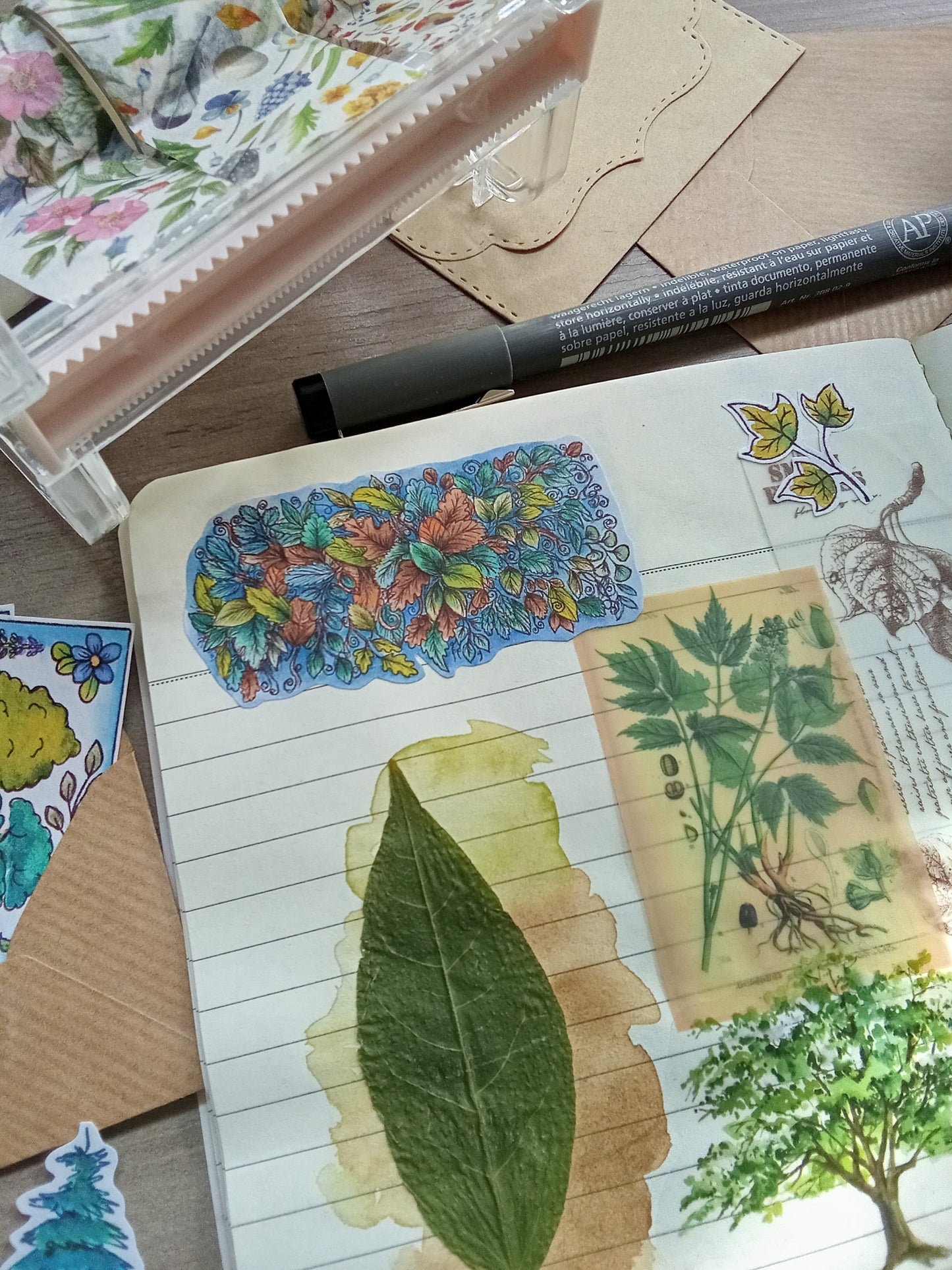 Lot de 33 Stickers Aquarelle – Forêt, Arbres et Nature - Feuille Feuillage