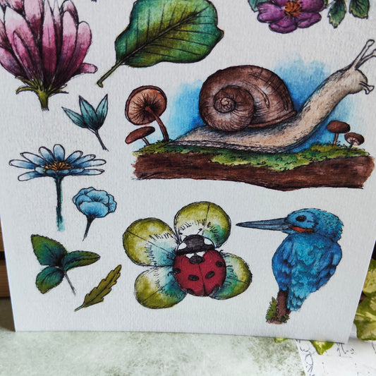 Un été exotique : animaux tropicaux et ambiance colorée à l’aquarelle