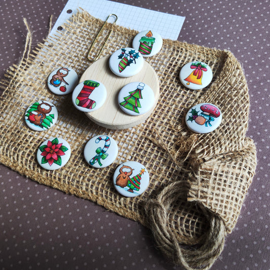 Les badges de Noël : une collection douce et hivernale