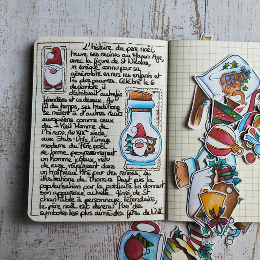 Carnet de journaling de Noël : entre histoire et créativité