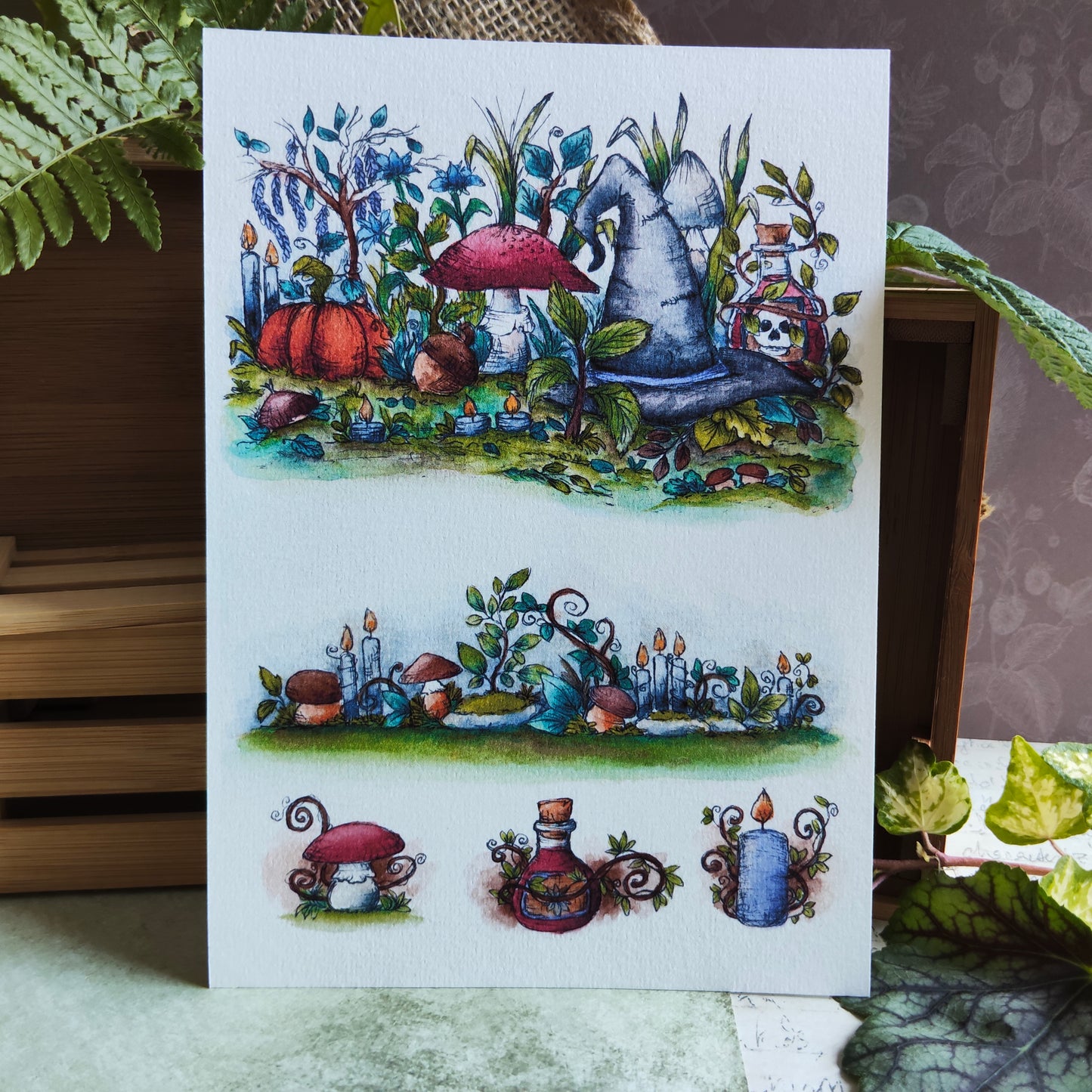 Affiche A5 Chapeau de Sorcière & Bougies Magiques