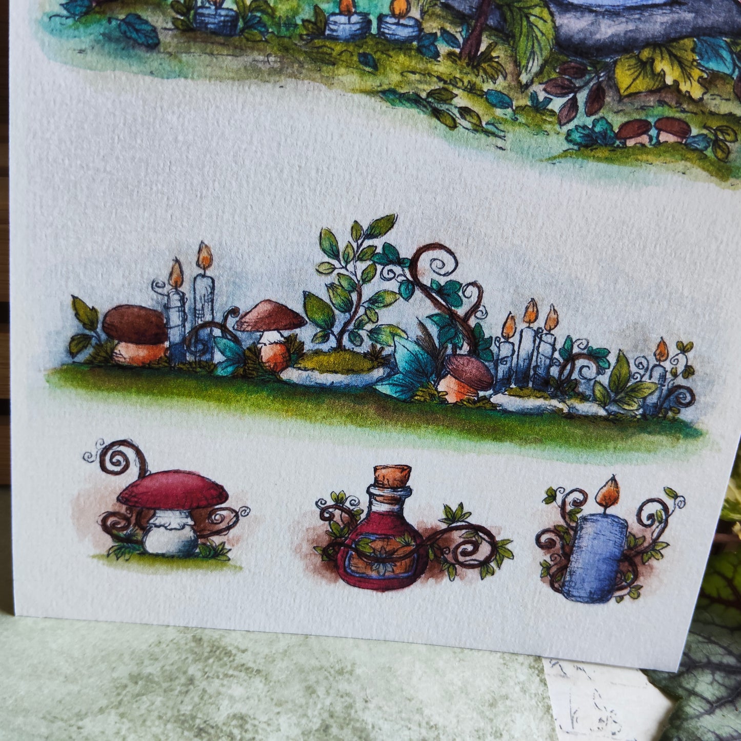 Affiche A5 Chapeau de Sorcière & Bougies Magiques