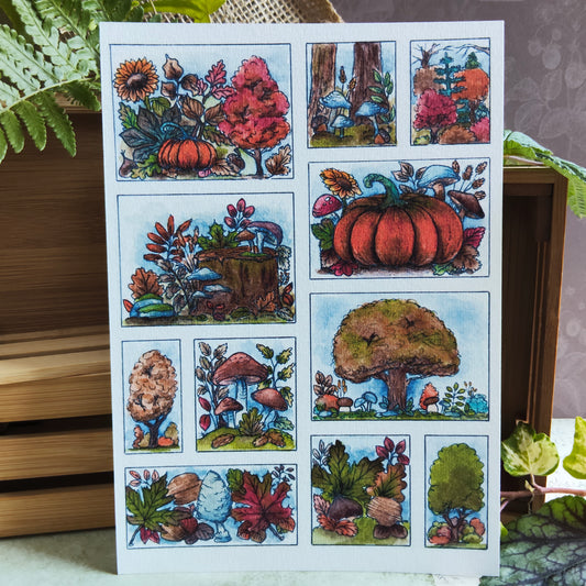 Affiche Moodboard Arbre d’Automne – Saison Cosy