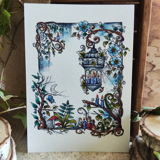 Affiche A5 – Lieux magique – Illustration féerique forêt et nature