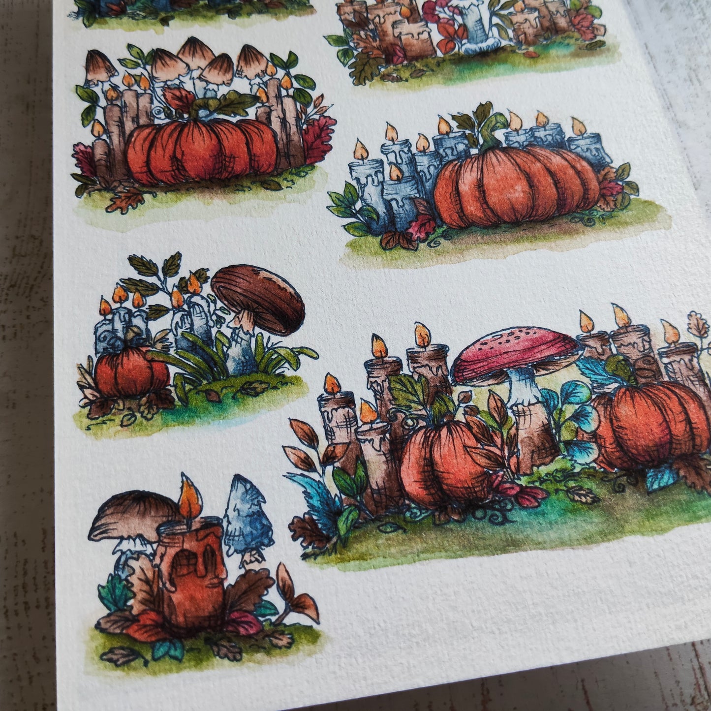 Affiche A5 Citrouilles et Champignons – Magie d’Automne