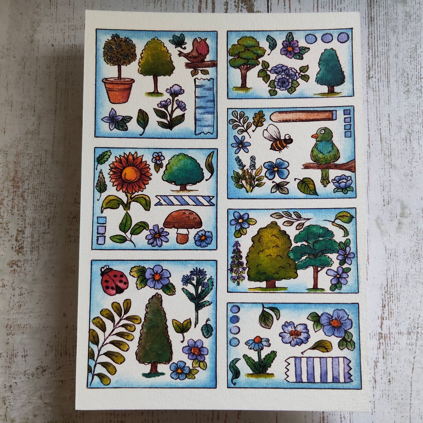 Affiche A5 – Jardin secret – Plantes magiques et petits détails fleuris