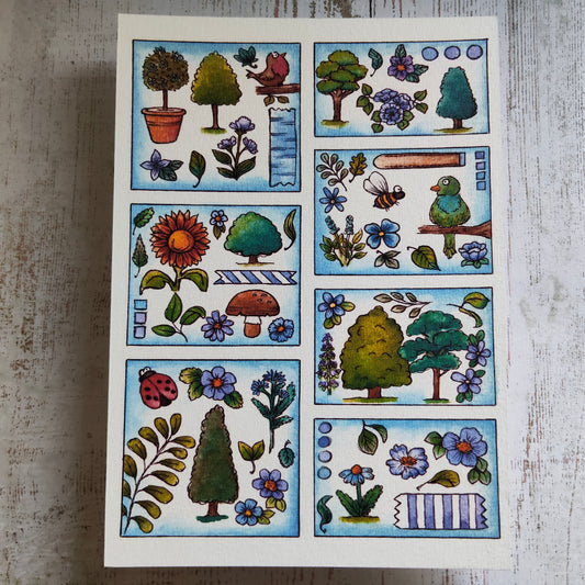 Affiche A5 – Jardin secret – Plantes magiques et petits détails fleuris