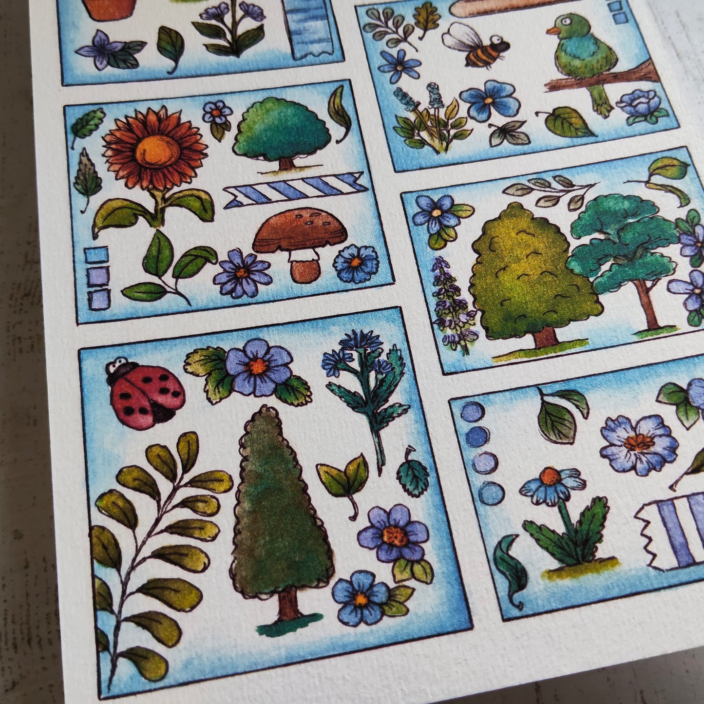 Affiche A5 – Jardin secret – Plantes magiques et petits détails fleuris