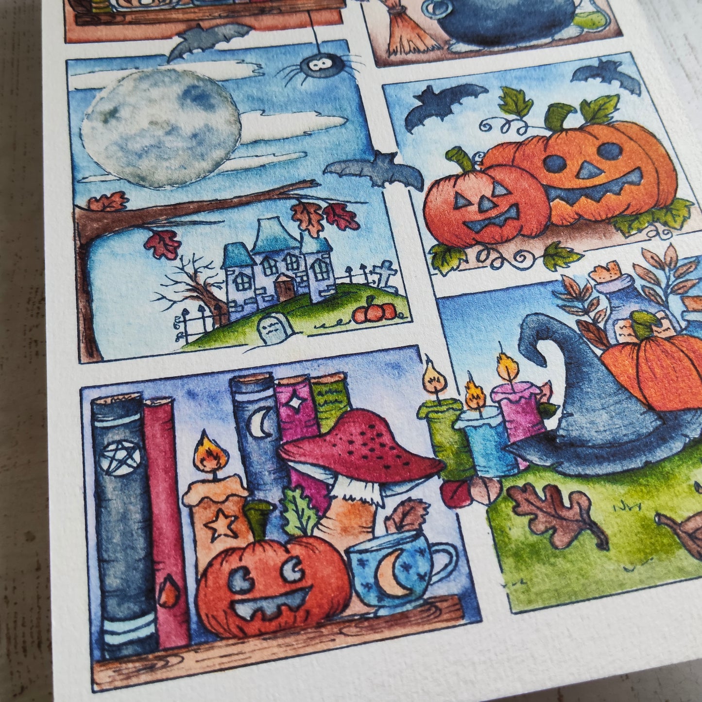 Affiche Halloween Magique – Citrouille & Sorcière