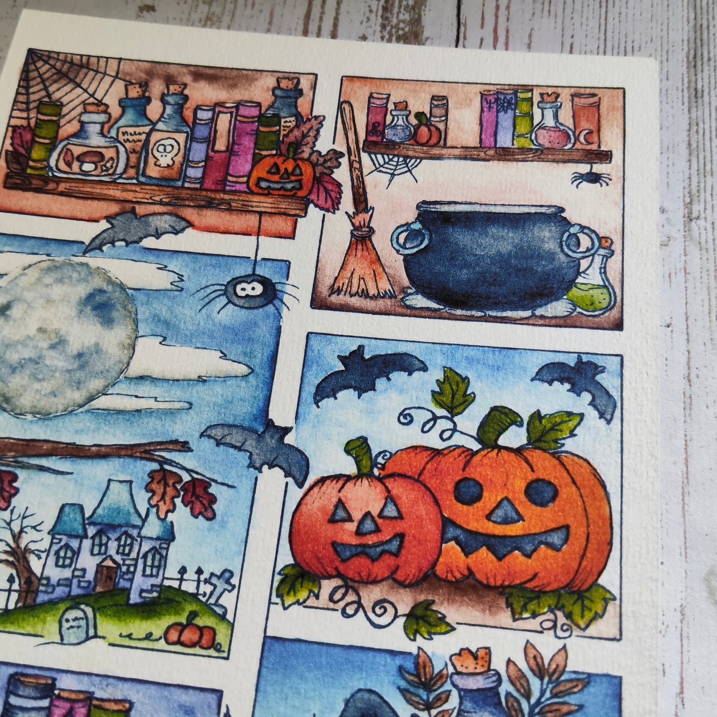 Affiche Halloween Magique – Citrouille & Sorcière