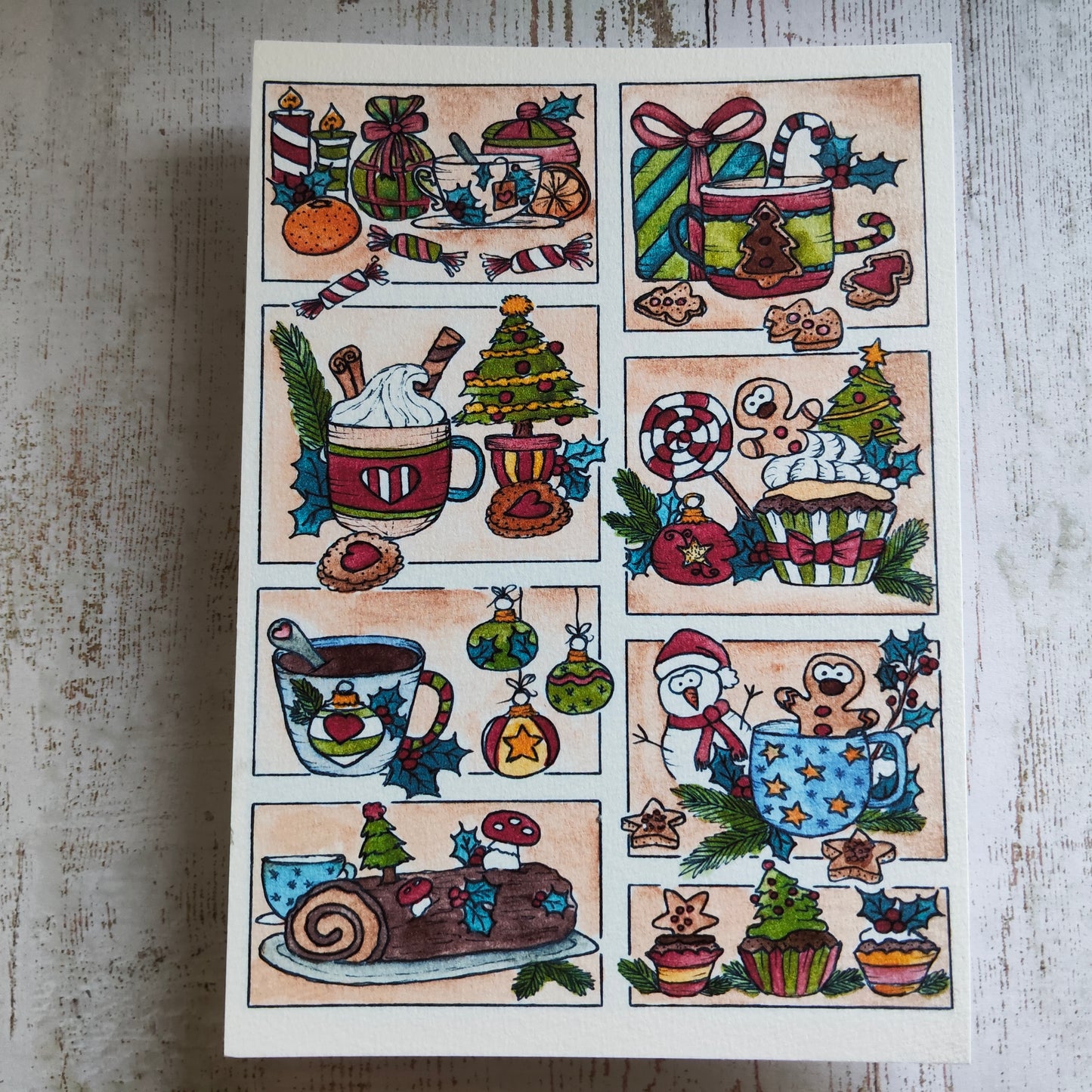 Affiche A5 Saison Hiver Fête Noël Gourmand Moodboard