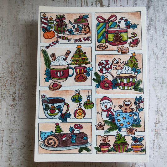 Affiche A5 Saison Hiver Fête Noël Gourmand Moodboard