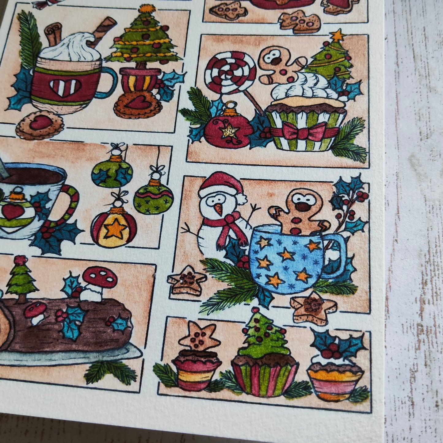 Affiche A5 Saison Hiver Fête Noël Gourmand Moodboard