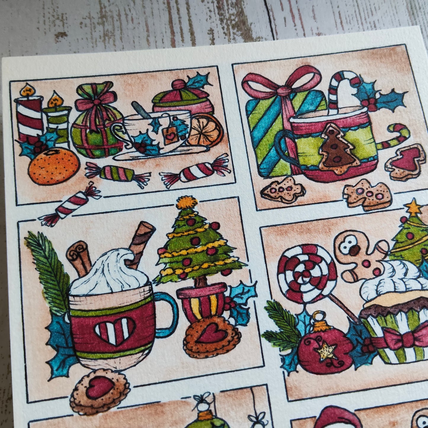 Affiche A5 Saison Hiver Fête Noël Gourmand Moodboard