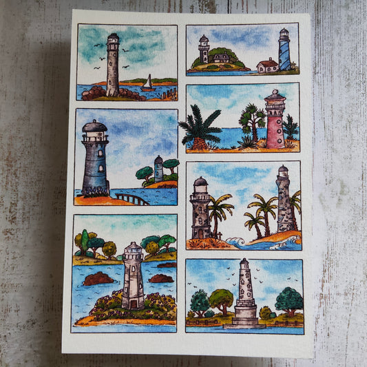Affiche A5 Moodboard Phare – Paysage Marin Mer Bretagne