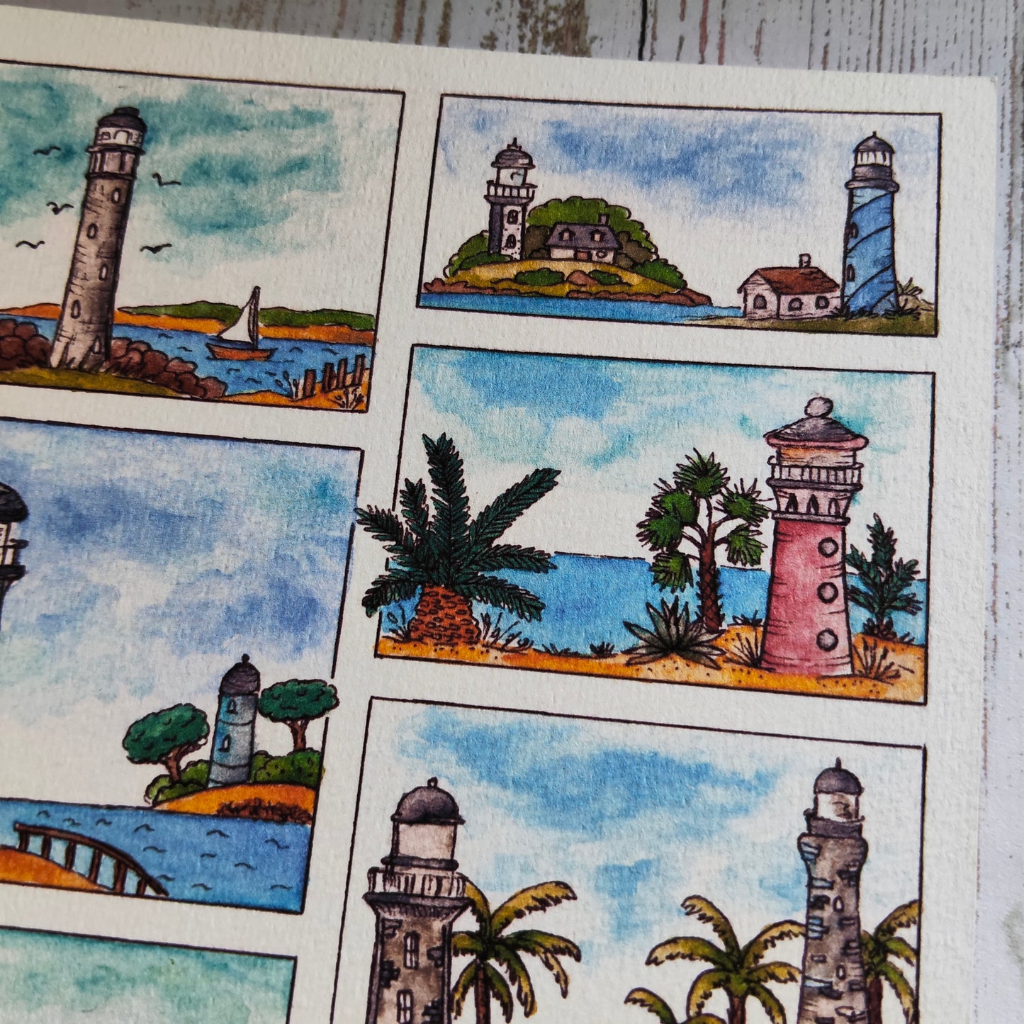 Affiche A5 Moodboard Phare – Paysage Marin Mer Bretagne