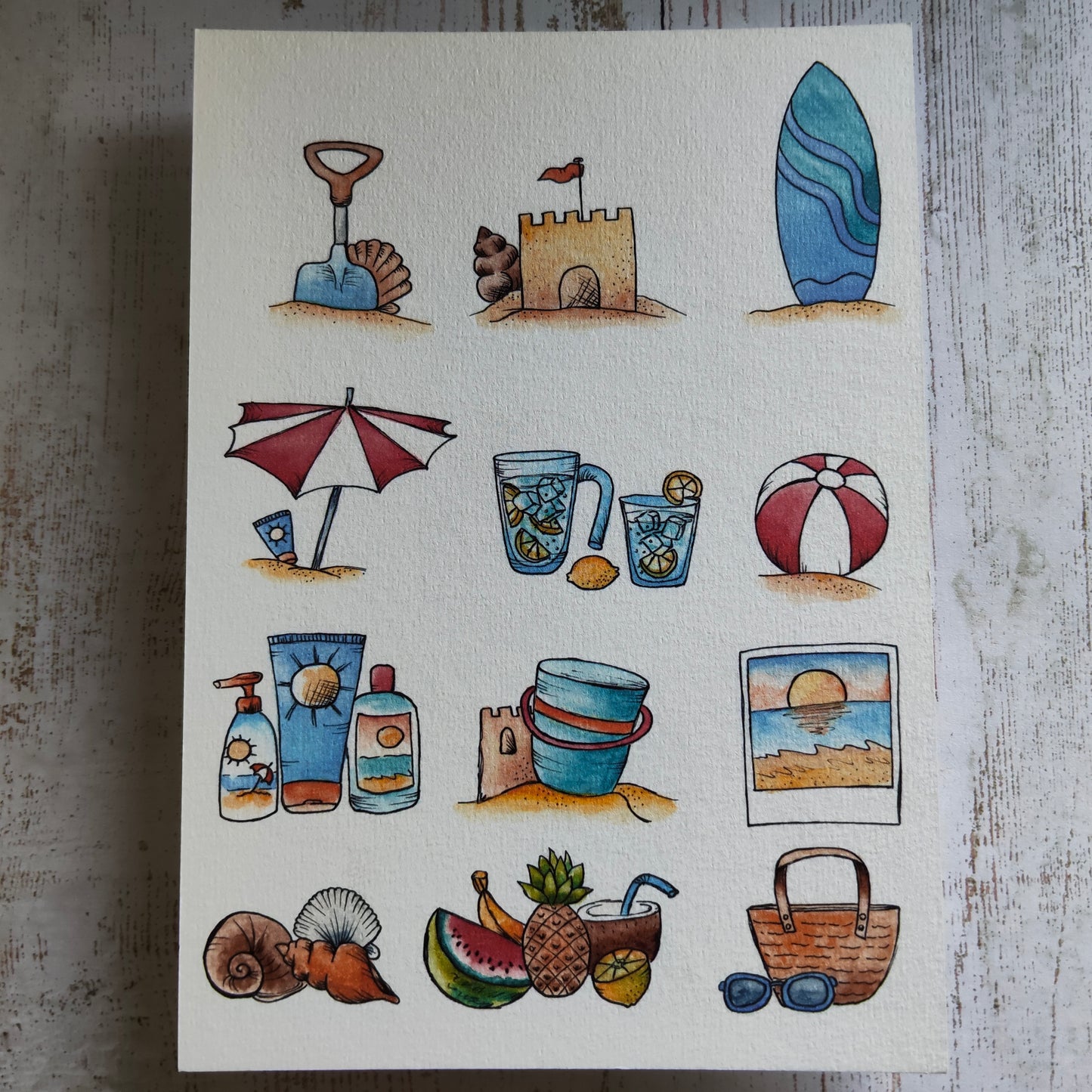 Affiche A5 Été – Plage, Sable & Jeux de Vacances