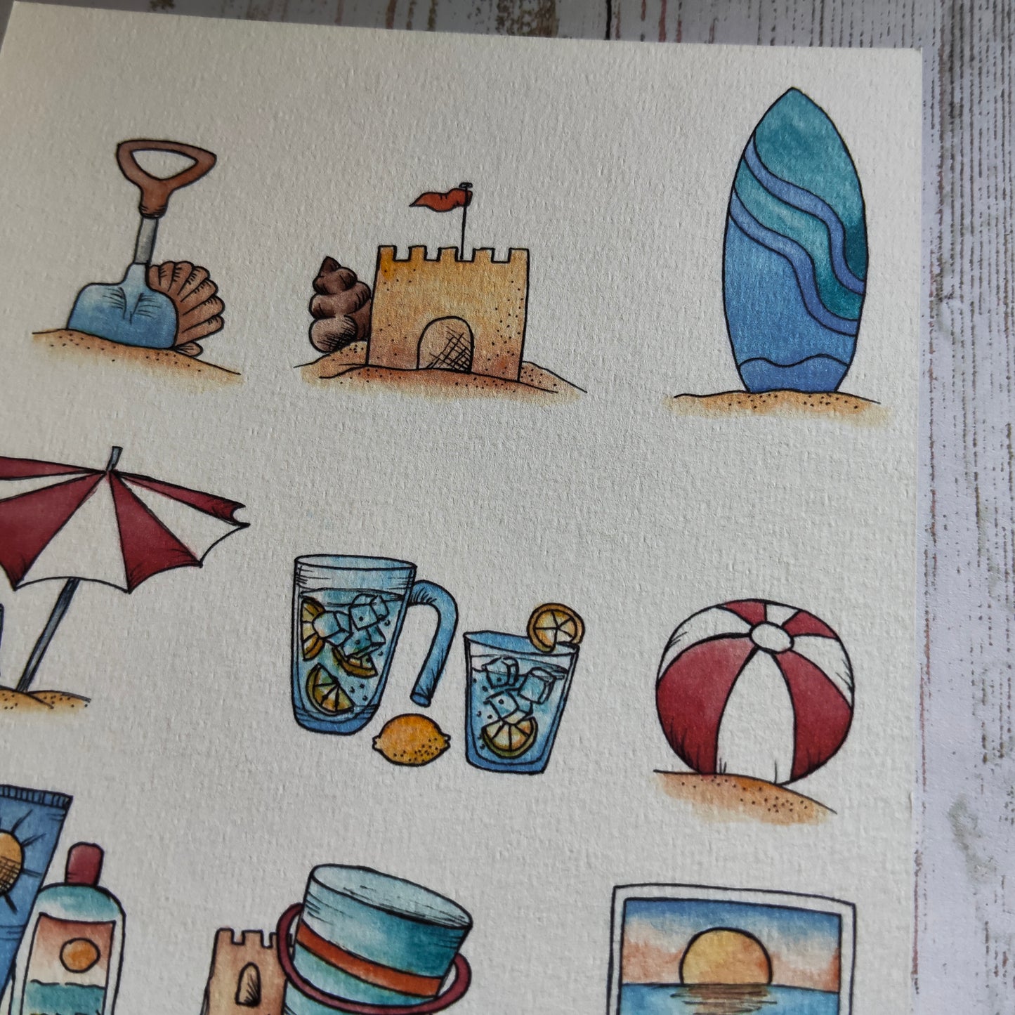 Affiche A5 Été – Plage, Sable & Jeux de Vacances