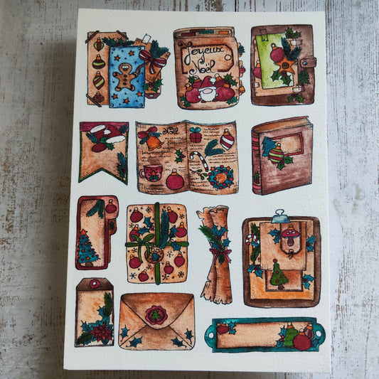 Affiche A5 Papeterie de Noël Vintage