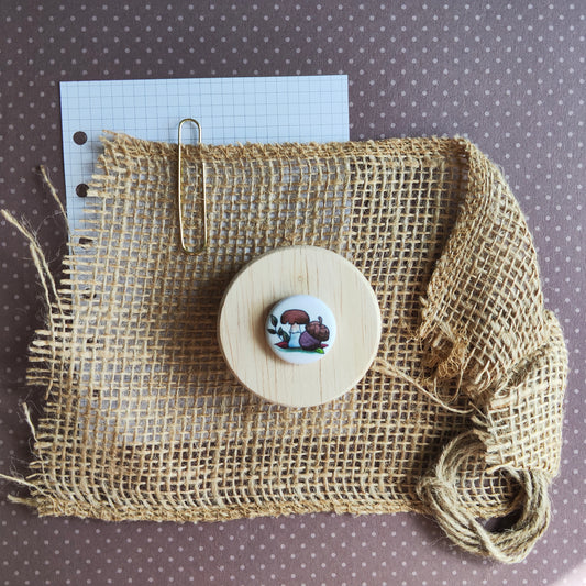 Badge Champignon et gland Saison Automne Déco mignon