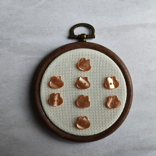 Boutons tête lapin orange pastel nacré Animal