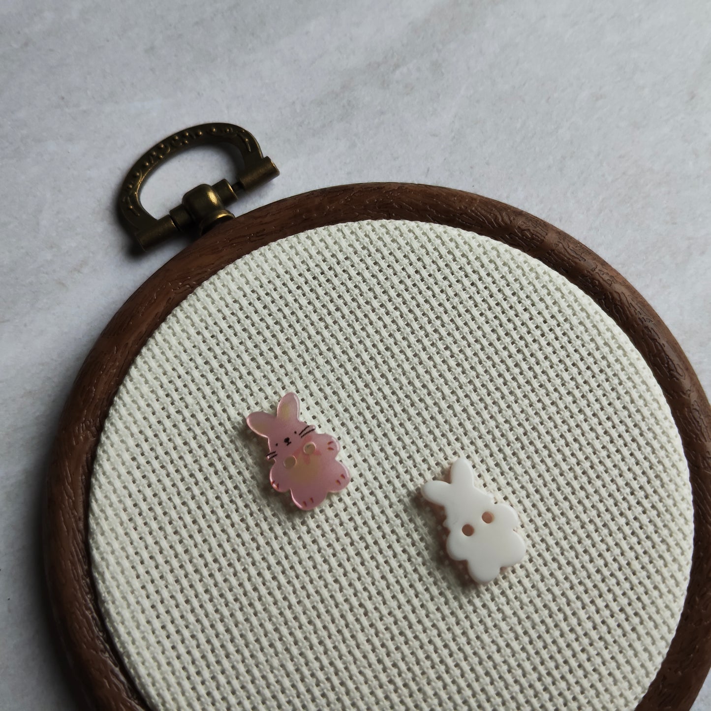 Boutons lapin couleur animal rose